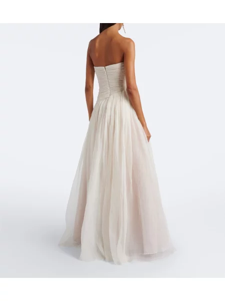 Rochie Danielle Frankel de mătase alb