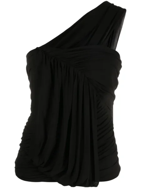 Bluză Rick Owens drapată cu un umăr gol negru