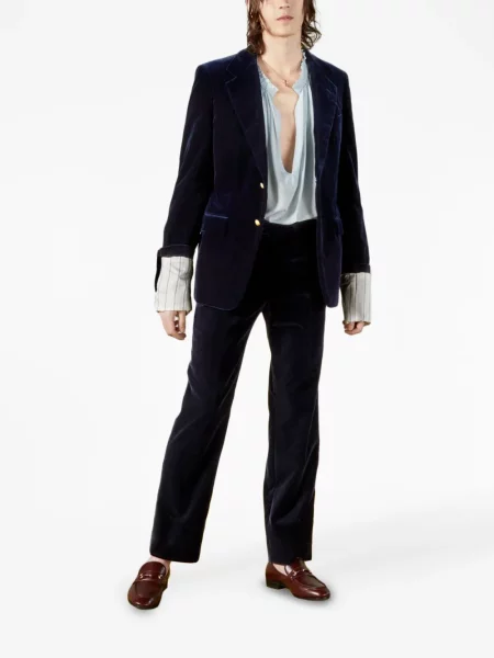 Kelnės Gucci velvetinės mėlyna