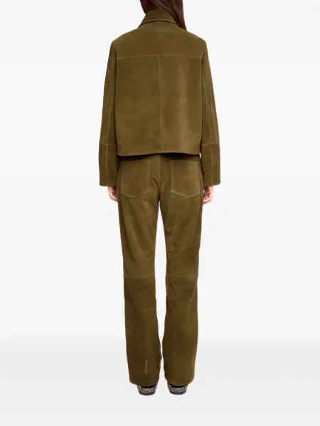 Geacă Zadig&voltaire din piele de căprioară verde