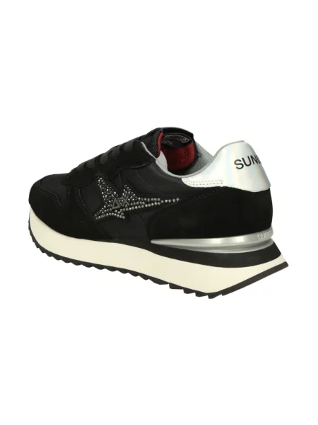 Sneakersy Sun68 zamszowe z logo czarne