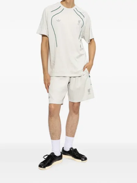 Lung tricou Adidas cu imagine plasă alb