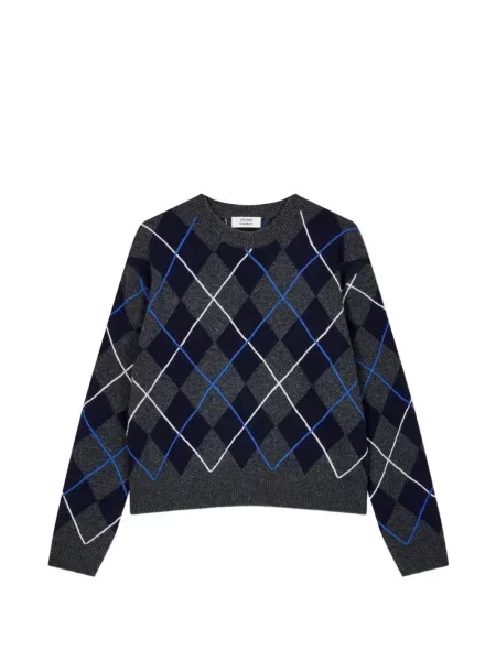 Pulover Tomboy cu model argyle gri