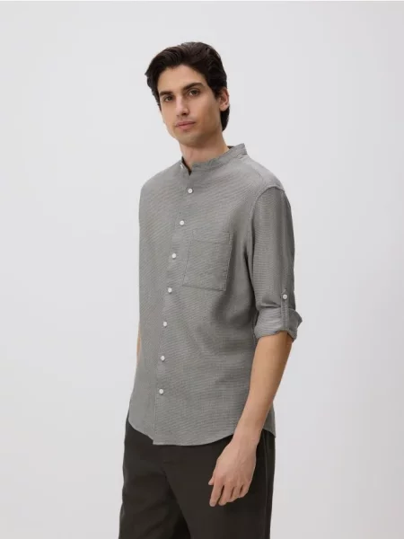 Reserved Cămașă slim fit din gri-închis gri