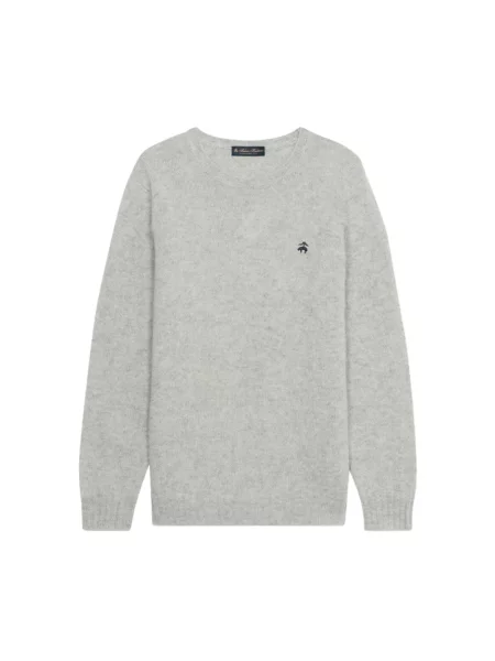 Sweter Brooks Brothers wełniany z logo szary