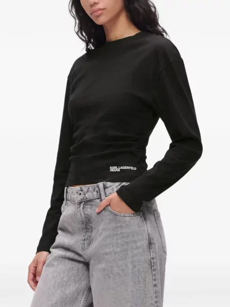 Lung tricou Karl Lagerfeld Jeans negru
