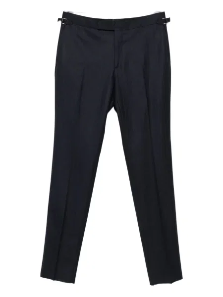 Pantaloni Tom Ford cu dungi cu cataramă albastru