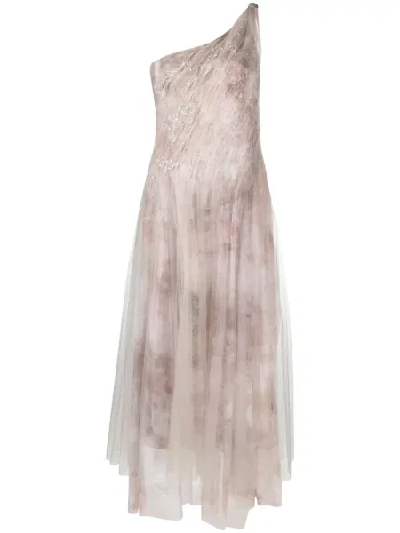 Rochie Ralph Lauren Collection cu un umăr gol de costum violet