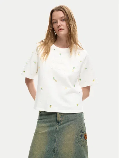 Tričko Desigual bílé