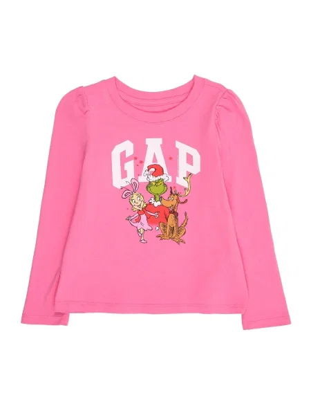 GAP Tricou verde kiwi / roz deschis / roșu alb