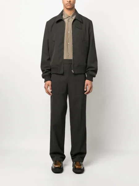 Pantaloni Helmut Lang cu cataramă verde