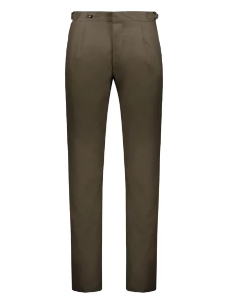 Pantaloni Moorer plisate verde