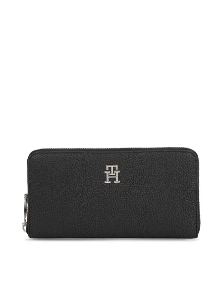 Novčanik Tommy Hilfiger Th Emblem Large Za crna