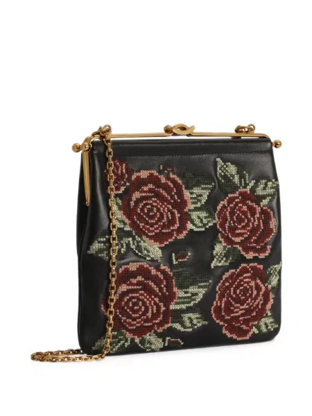Τσάντα χιαστί Dolce & Gabbana με κέντημα μαύρο