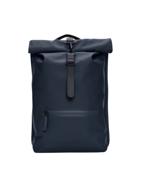 Plecak miejski Rains Rucksack Rolltop 17 l navy niebieski