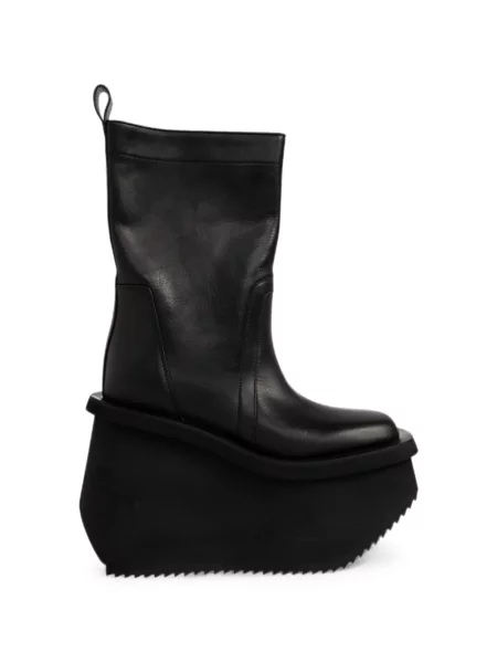 Cizme scurte Rick Owens cu platformă negru