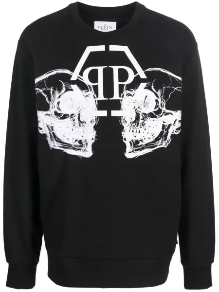 Hanorac Philipp Plein cu imagine negru