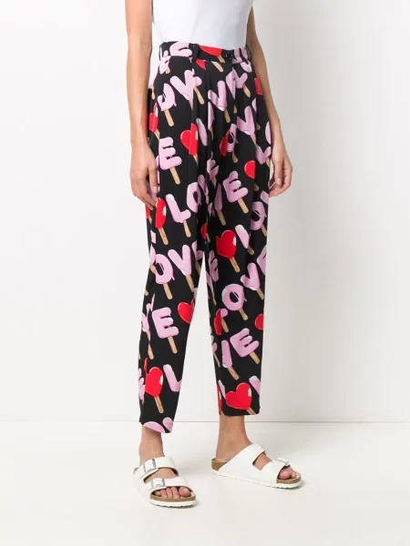 Pantaloni Love Moschino cu imagine negru