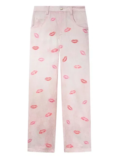 Pantaloni Marant Etoile cu imagine roz