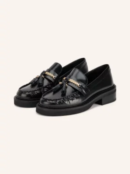 Maje Loafersy schwarz czarne