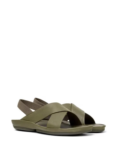 Sandale Camper din piele cu bretele verde