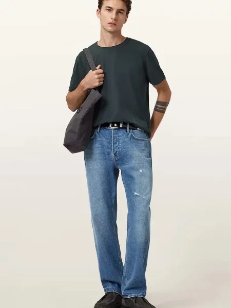 Однотонная футболка Allsaints черная