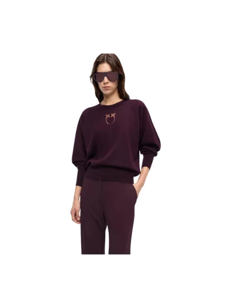 Bluza nierozpinana Pinko wełniana fioletowa