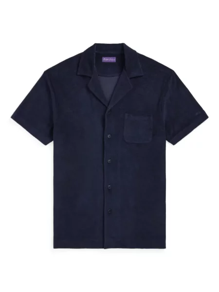 Cămașă Ralph Lauren Purple Label din material terry albastru