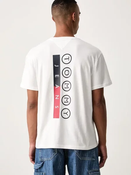 Tommy Jeans tričko pánske biela