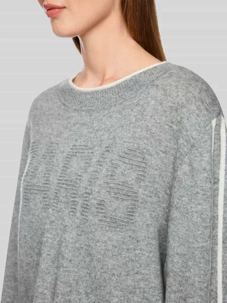 Sweter z mieszanki wełny i wełny z alpaki ze strukturalnym logo Marc Cain
