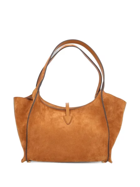 Geantă shopper Tod's din piele de căprioară maro