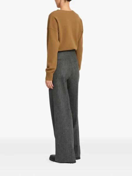 Pantaloni Yves Salomon de flanelă gri
