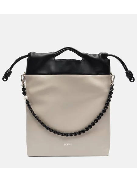 Usnjena pisemska torbica Loewe črna