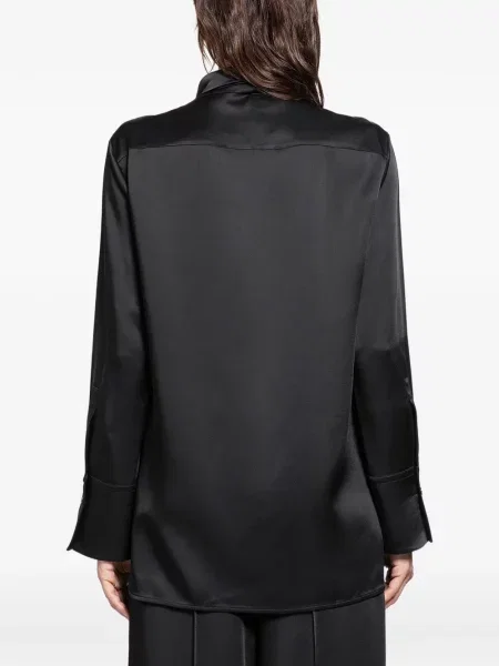 Bluză Jil Sander din satin negru