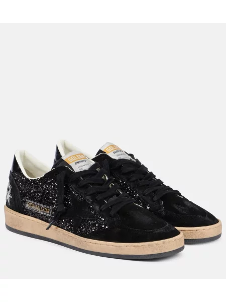 Sneakerși Golden Goose Ball Star din piele de căprioară negru