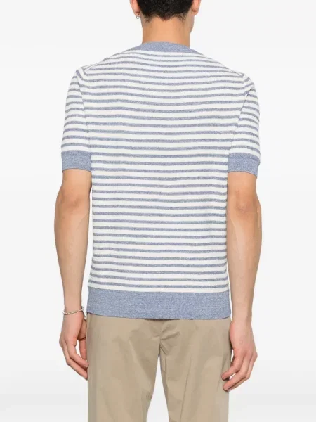 Tricou Gran Sasso cu dungi scurt albastru