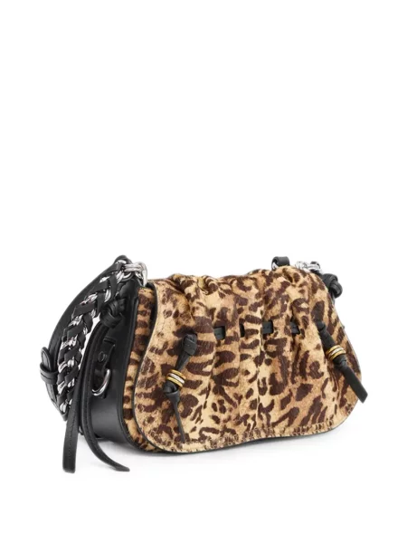 Geantă Isabel Marant cu imagine cu model leopard maro