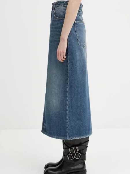 Carhartt WIP spódnica jeansowa W Brandon Skirt midi prosta niebieski