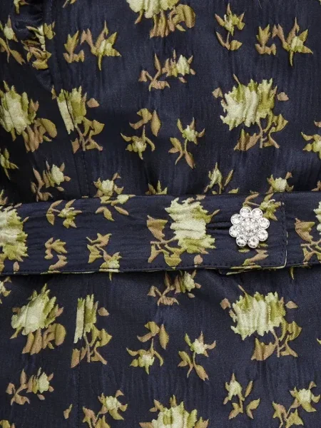 Bluză Custommade cu model floral cu imagine albastru