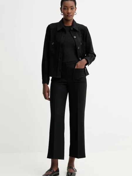 Sessun spodnie proste high waist czarny