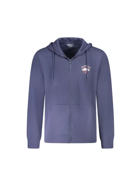 Bluza z kapturem Wrangler z kapturem niebieska