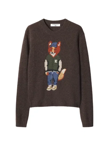 Sweter Maison Kitsune brązowy