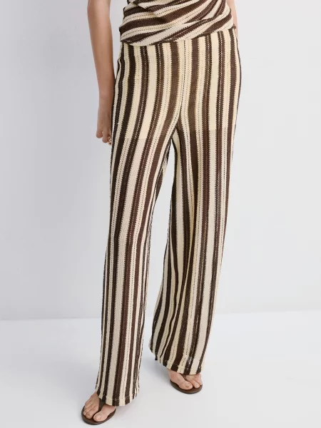 MANGO Pantaloni FALKI deschis / închis maro