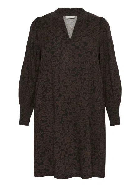 KAFFE CURVE Rochie Bella ciocolatiu negru