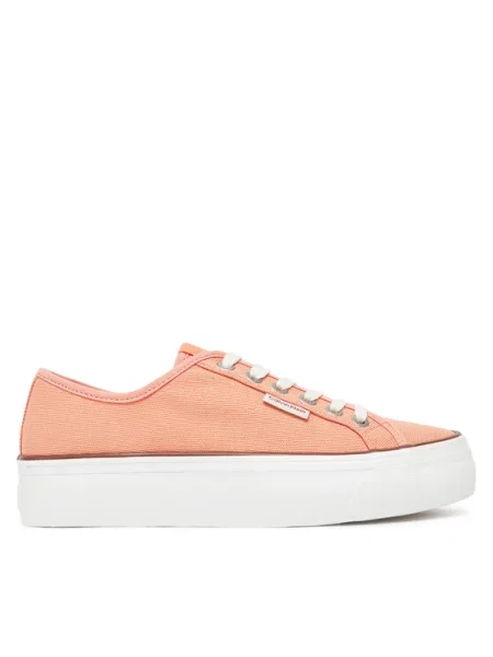 Calvin Klein Jeans Tenis superge Vulc Flatform Ctn Logo Tag oranžna