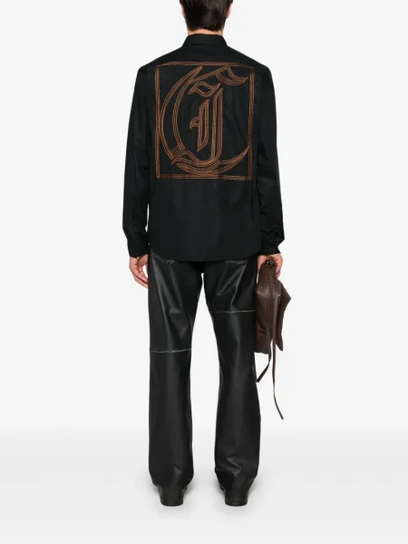 Cămașă Just Cavalli cu broderie negru