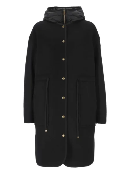 Palton Moncler cu glugă negru