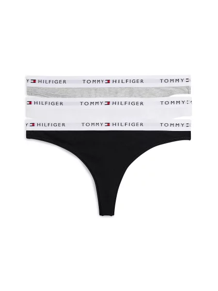 Tommy Hilfiger Underwear Tanga Essential bleumarin / gri / negru alb
