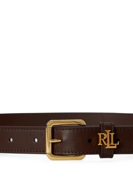 Кожаный колан Lauren Ralph Lauren с автограф кафяво