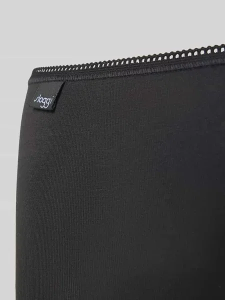 Majtki o kroju slim fit z naszywką z logo w zestawie 3 szt. Sloggi czarne